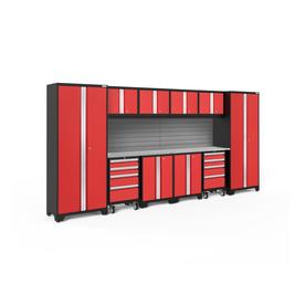 NewAge Products Bold 3.0 156.0 W x 77.25 H Deep Red Steel Garage Storage System