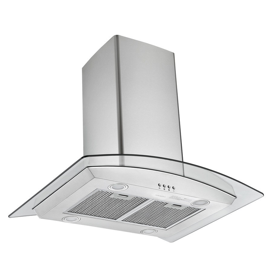 Ancona 30-in Convertible Stainless Steel Island Range Hood (Common: 30 Range Hood 30 Stainless Steel