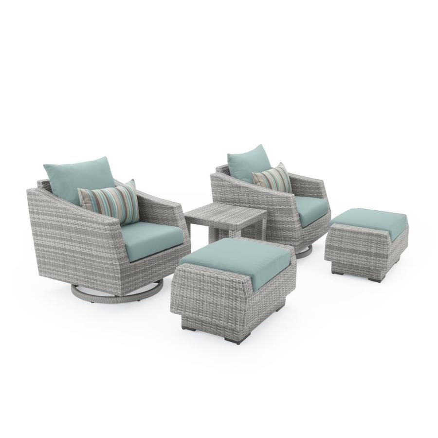 Rst Brands Cannes 8 Piece Metal Frame Patio Conversation Set With Sunbrella Cushions In The Patio Conversation Sets Department At Lowes Com