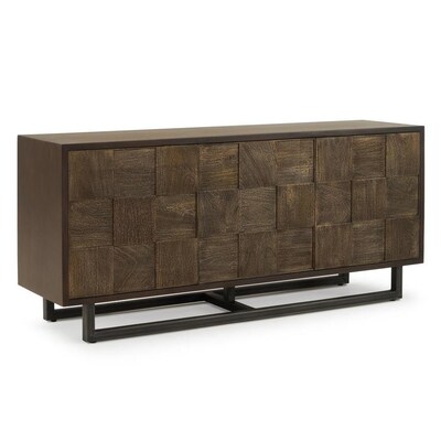 Rst Brands Bruce Checker Patterned Console Brown Contemporary