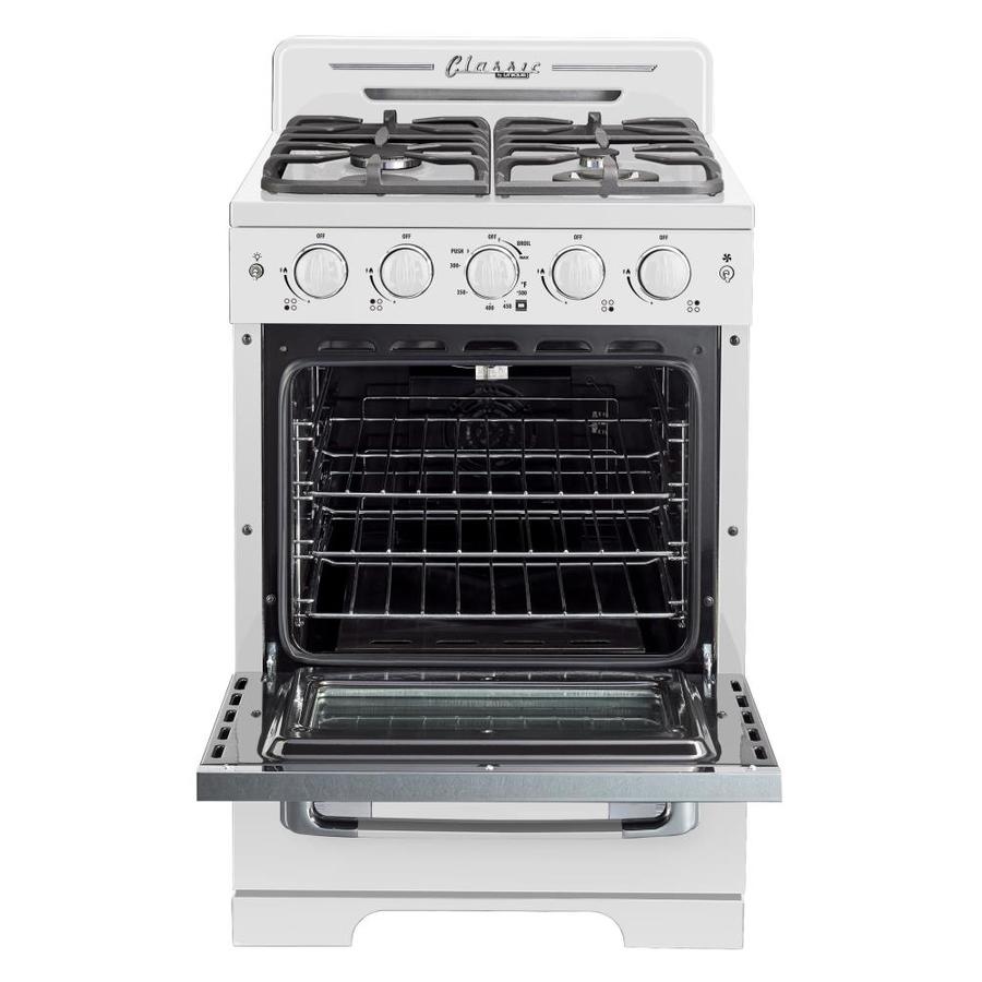 UNIQUE Unique Classic Retro 24 in. 2.9 cu.Ft. Gas Range with Convection ...