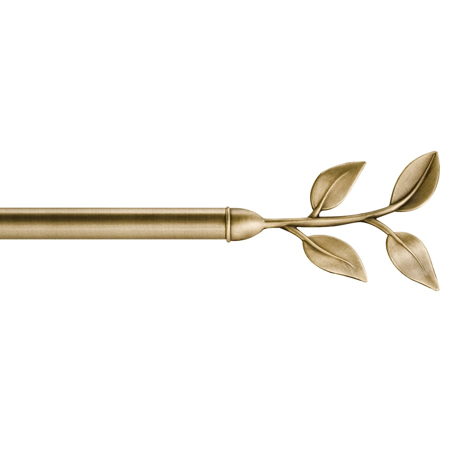 Shop Style Selections 28in to 48in Antique Brass Steel Single Curtain Rod at Lowes.com