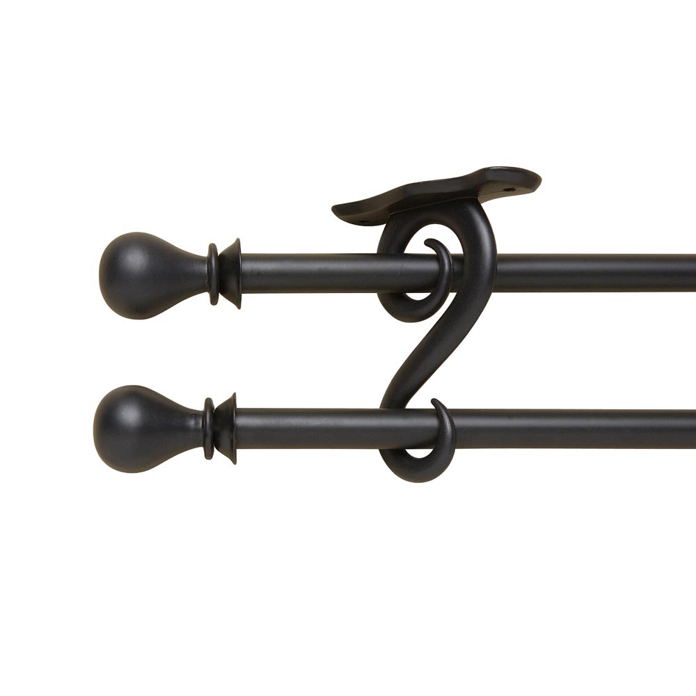 Beme 26 48 Black Double Rod Drapery Hardware Set At Lowes Com
