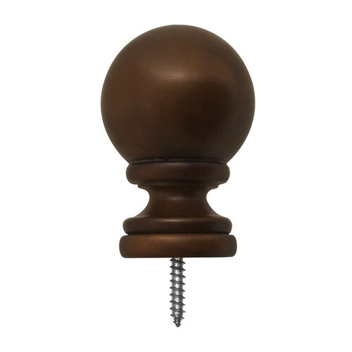 allen + roth 2Pack Mahogany Wood Curtain Rod Finials at