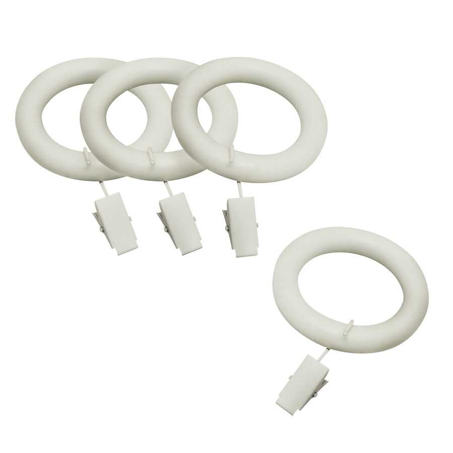 Allen Roth Drp A R Wh 7 Pack Wood Rings In The Curtain Department At Com Pack Wood Rings In The Curtain, White Curtain Rod Rings With Clips