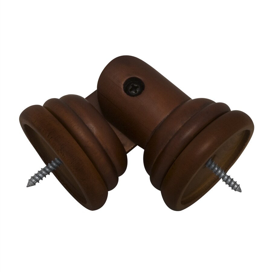 allen + roth Mahogany Wood Corner Connector in the Curtain Rod Brackets department at