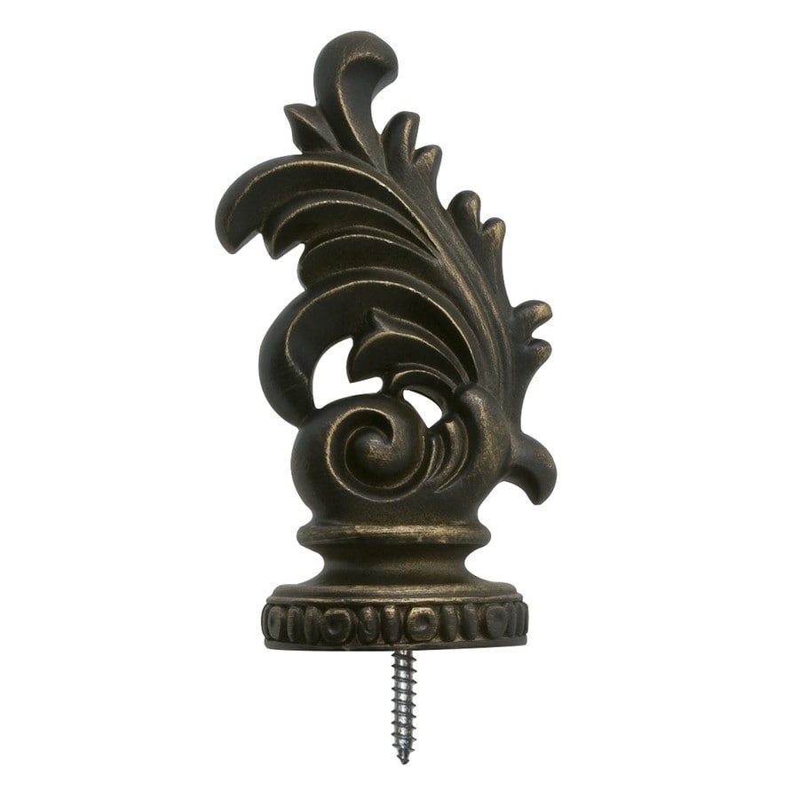 Allen + roth 2Pack Gold Wood Curtain Rod Finials at