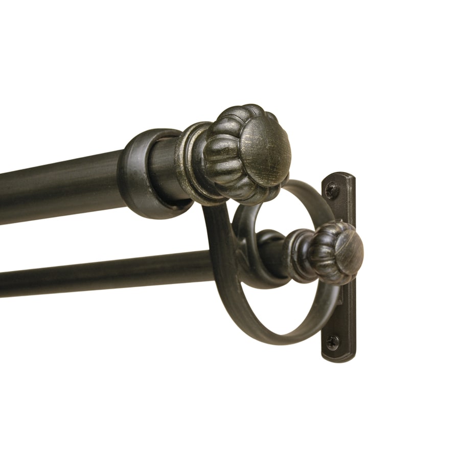 Allen Roth 72 In To 144 Meridian Bronze Double Curtain Rod  Lowes Curtain Rods Double  Best 