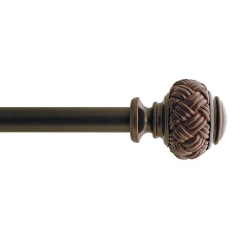 allen + roth 36in To 72in OilRubbed Bronze Steel Single Curtain Rod