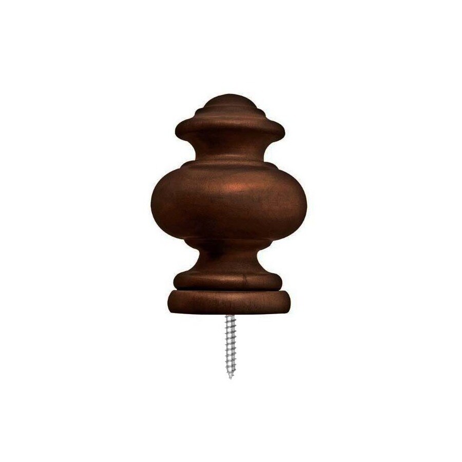 Allen + roth 2Pack Mahogany Wood Curtain Rod Finials at