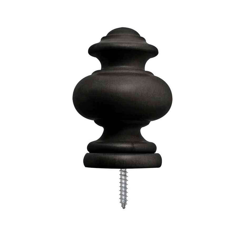 allen + roth 301331 2-Pack Black Wood Curtain Rod Finials