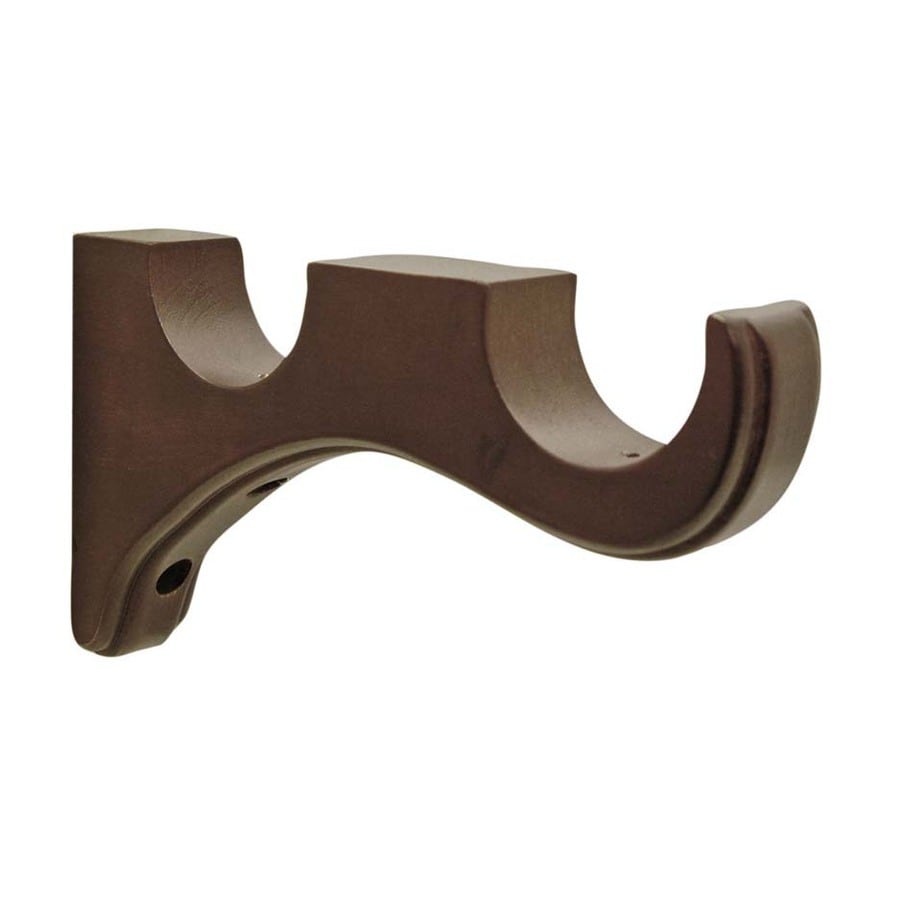 allen + roth 2-Pack Tobacco Wood in the Curtain Rod Brackets department at