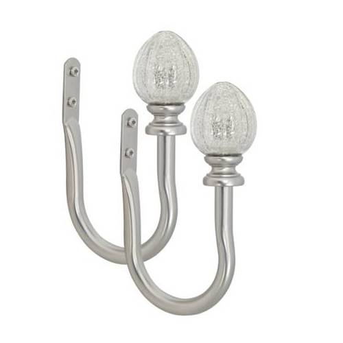allen + roth 2Pack Brushed Nickel Curtain Holdbacks in the Curtain