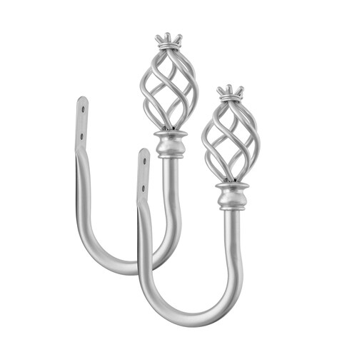 allen + roth 2Pack Brushed Nickel Curtain Holdbacks at