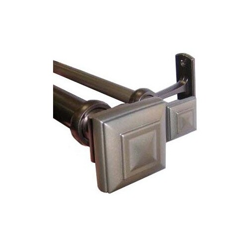 Allen + roth 36in To 72in Antiquepewter Steel Double Curtain Rod at