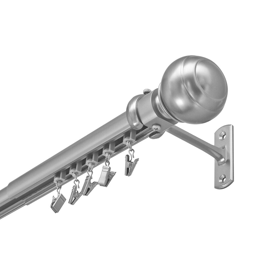 Allen Roth 72 In To 144 In Brushed Pewter Traverse Curtain Rod