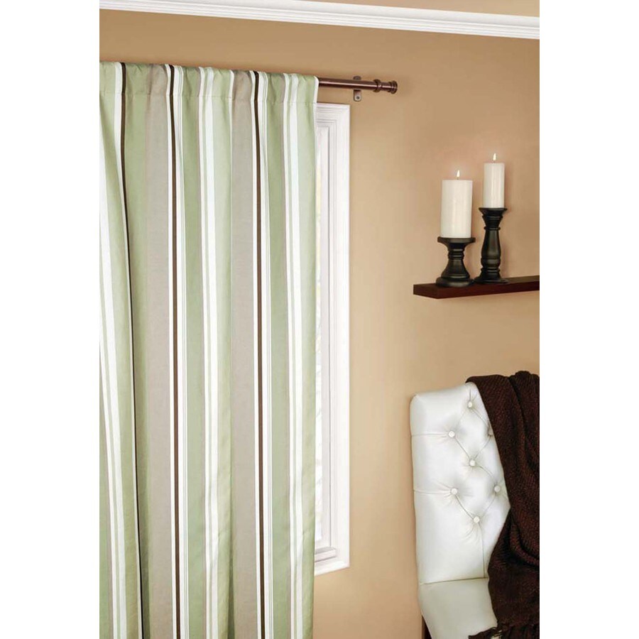 allen + roth 72-in to 144-in Sienna-bronze Steel Single Curtain Rod at ...