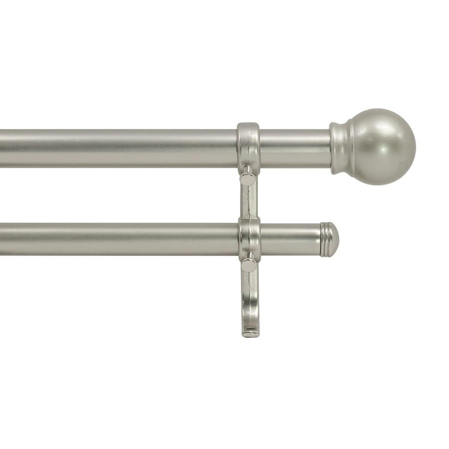 Shop Style Selections Allen + Roth 48in to 84in Nickel Steel Double Curtain Rod at Lowes.com
