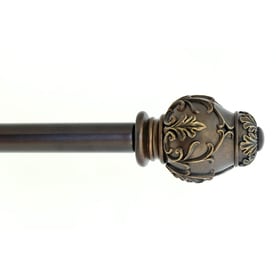 Style Selections 48-in to 84-in Aged-Bronze Steel Single Curtain Rod