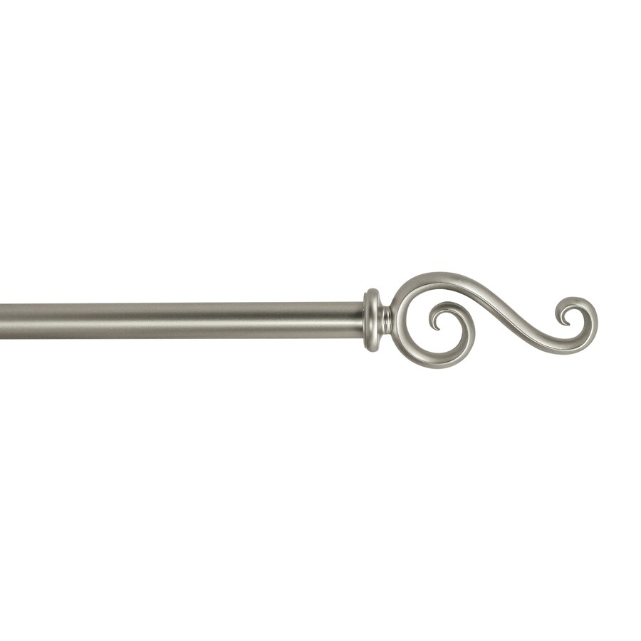 Shop Style Selections 28in to 48in Nickel Steel Single Curtain Rod at Lowes.com