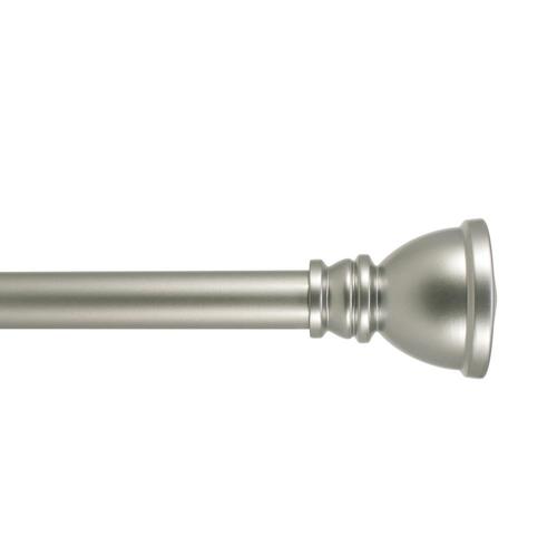 allen + roth 72in To 144in Brushed Nickel Steel Single Curtain Rod in