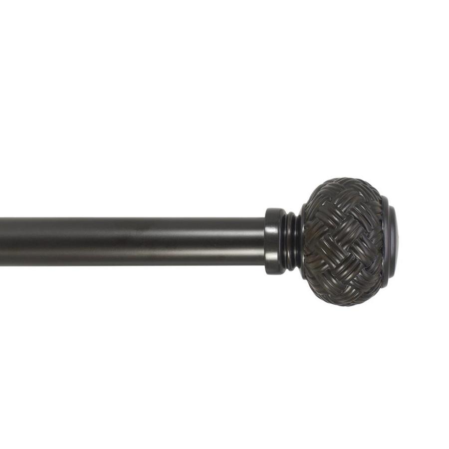 allen + roth 72in To 144in Walnut Steel Single Curtain Rod in the