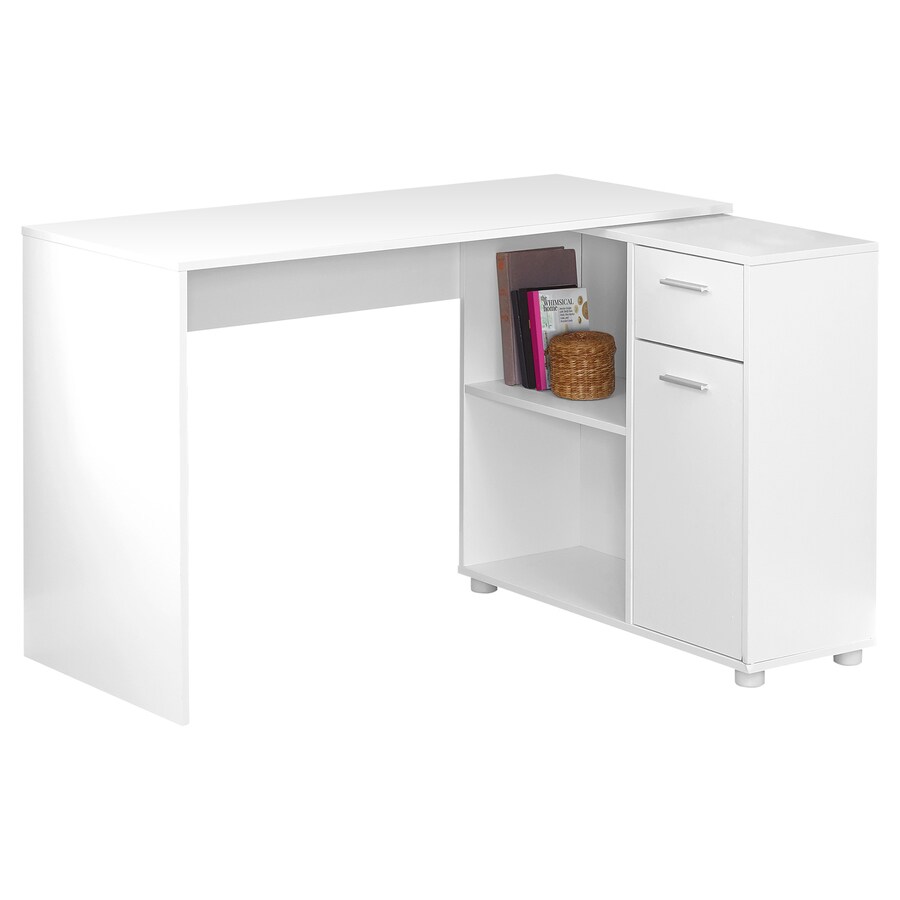 Monarch Specialties Modern Contemporary White Corner Desk At Lowes Com