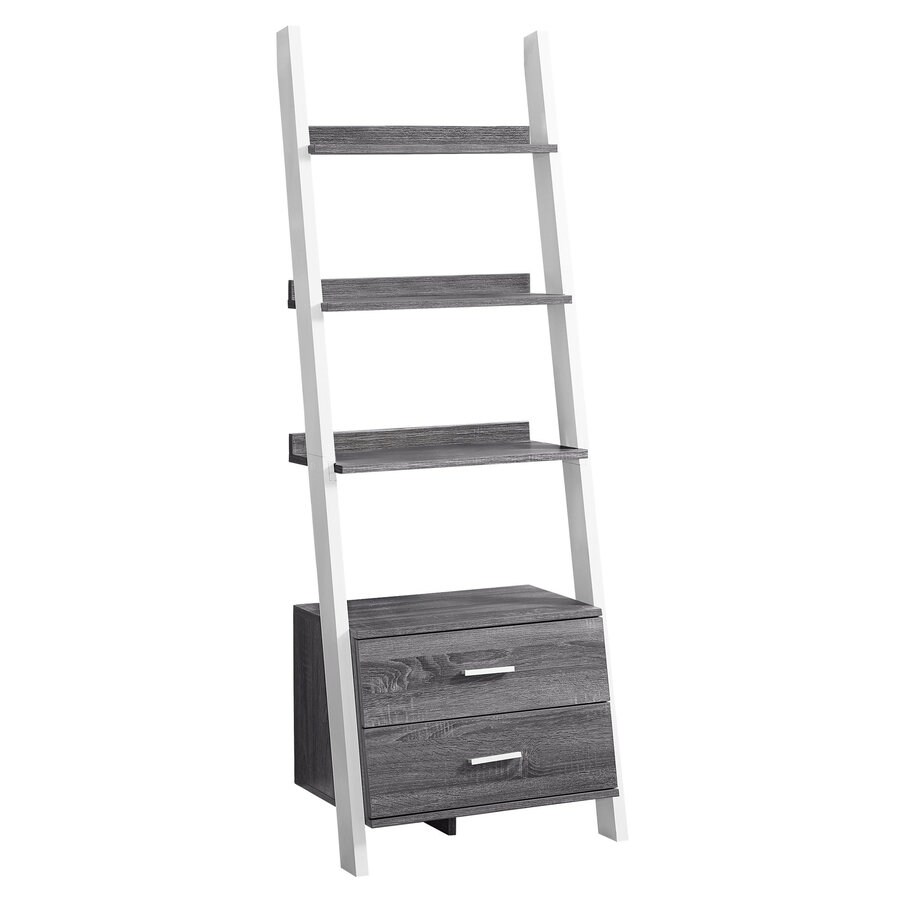 Monarch Specialties Grey 4 Shelf Ladder Bookcase At Lowes Com