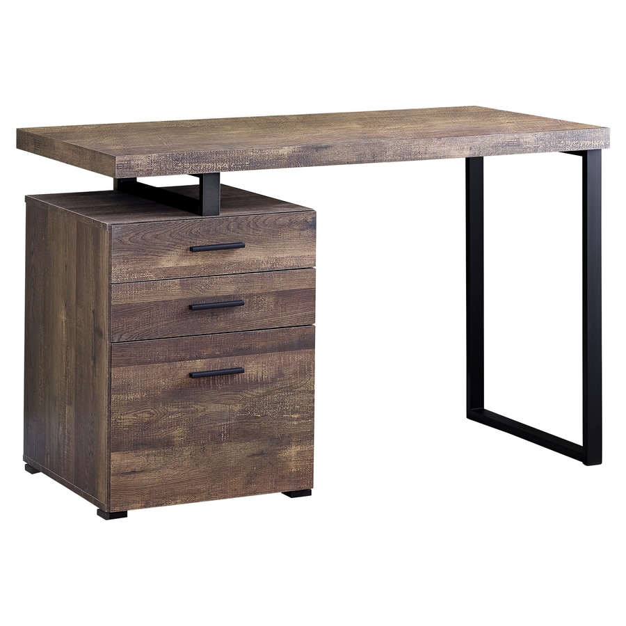 Monarch Specialties Modern Contemporary Brown Reclaimed Wood Look