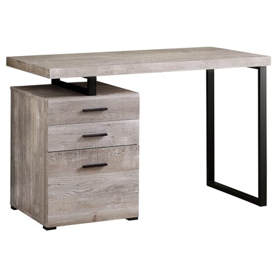 Monarch Specialties Modern Contemporary Taupe Reclaimed Wood Look Taupe Reclaimed Wood Look