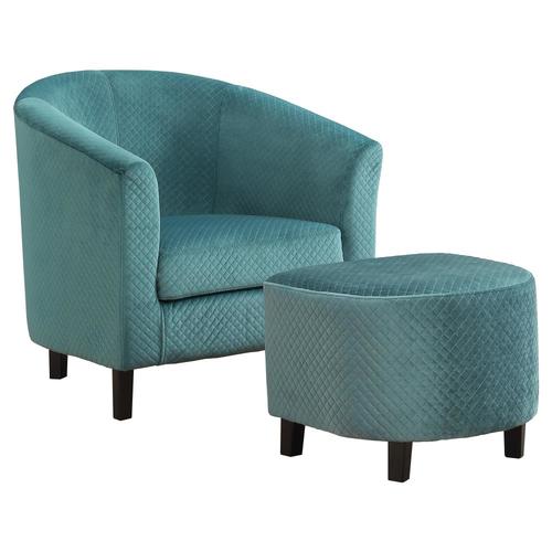 Monarch Specialties Set of 2 Modern Turquoise Accent Chair in the