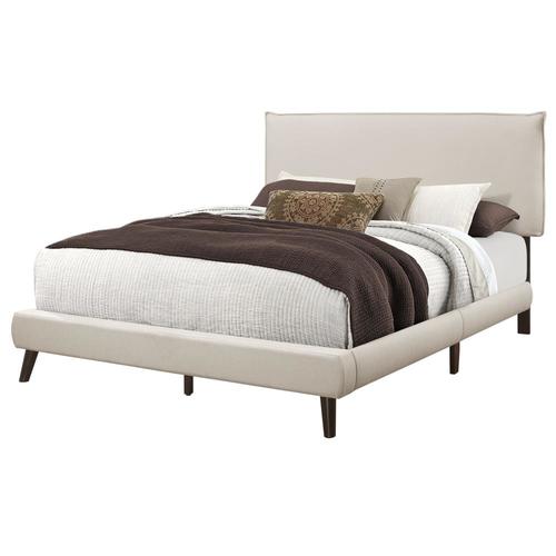 Monarch Specialties Beige Queen Bed Frame in the Beds department at ...