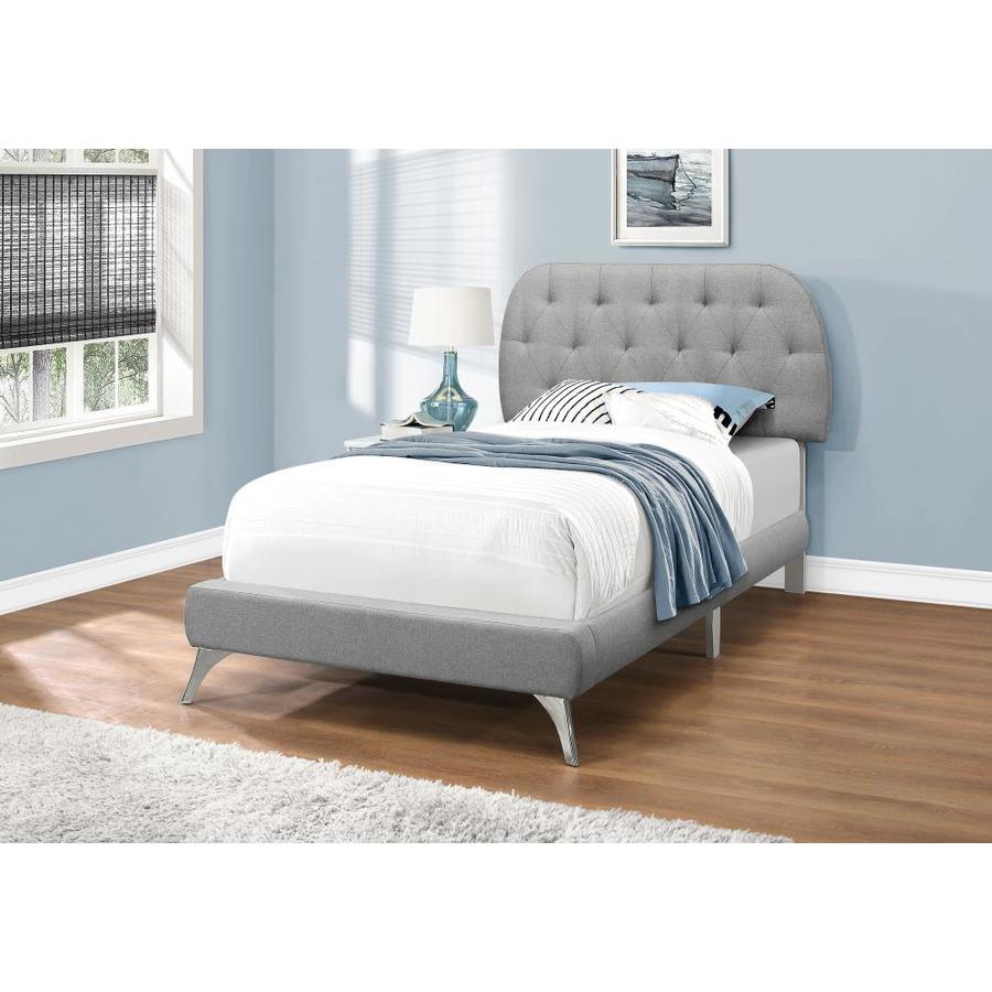 Monarch Specialties Grey Twin Bed Frame in the Beds department at Lowes.com