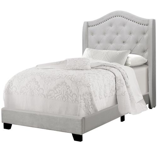 Monarch Specialties Light Grey Twin Bed Frame in the Beds department at