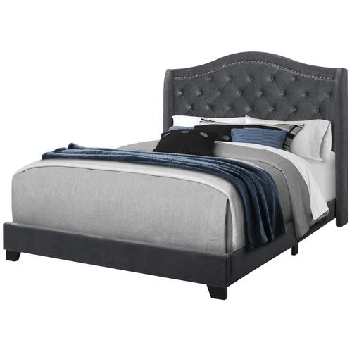 Monarch Specialties Dark Grey Queen Bed Frame In The Beds Department At ...