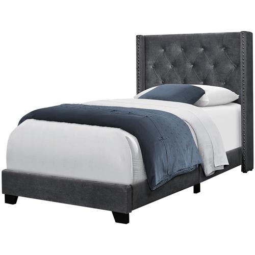 Monarch Specialties Dark Grey Twin Bed Frame in the Beds department at