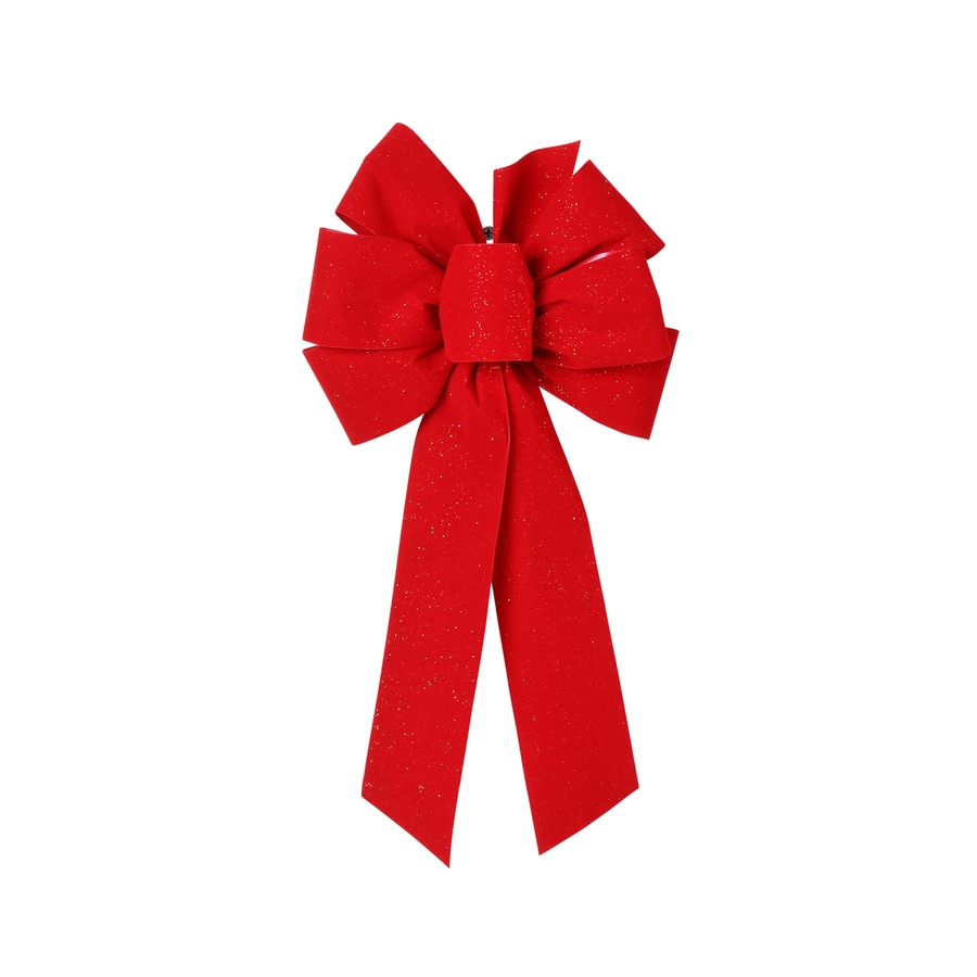 Holiday Living 8-in W x 17-in H Red Bow in the Decorative Bows & Ribbon ...