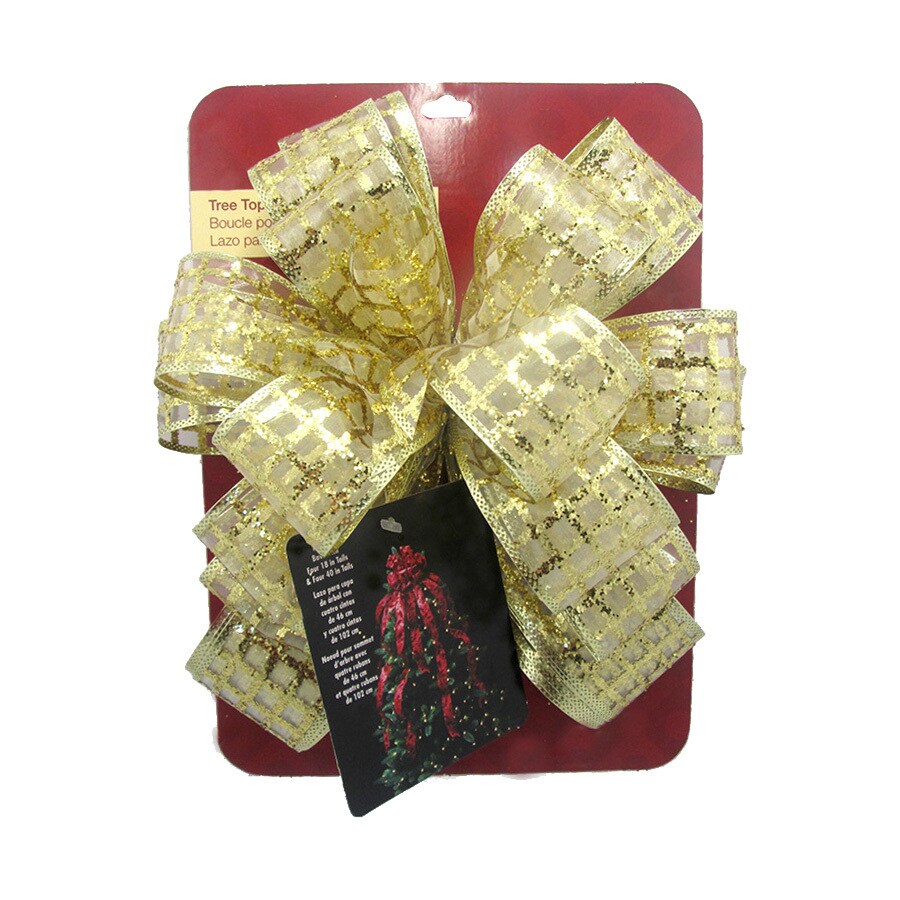 shop holiday living 53 in gold mesh polyester ribbon shop holiday living 53 in gold mesh polyester ribbon