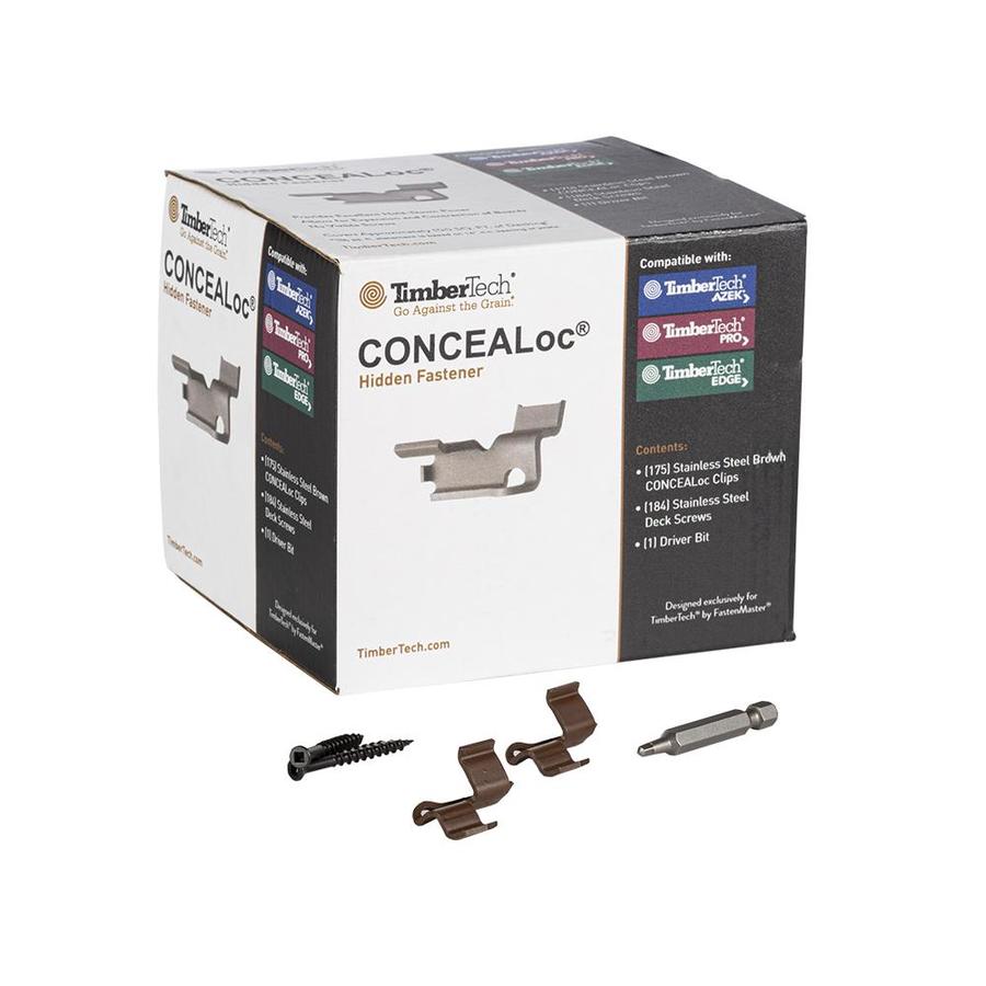 AZEK CONCEALoc 175-Count Brown Clip Hidden Fasteners (85-sq ft Coverage) at  Lowes.com