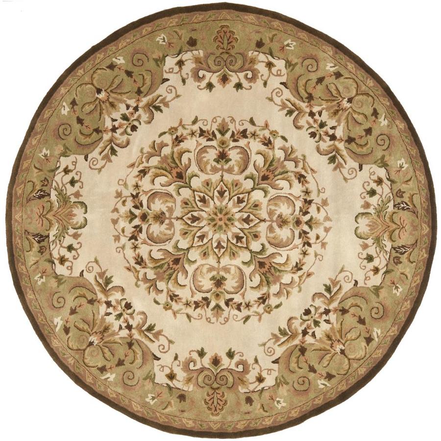 Safavieh Heritage Kirari Beige/Green Round Indoor Handcrafted Oriental ...