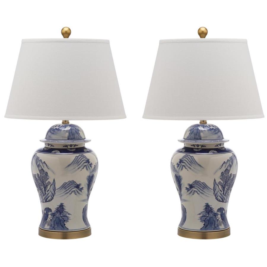 Safavieh Shanghai 2 Piece Asian Lamp Set With Off White Shades Safavieh Shanghai 2 Piece Asian Lamp Set With Off White Shades
