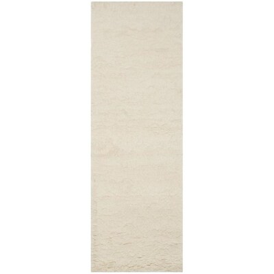 Safavieh Flokati Mykonos Shag 2 x 9 Ivory Indoor Solid Handcrafted Runner Safavieh Flokati Mykonos Shag 2 x 9 Ivory Indoor Solid Handcrafted Runner