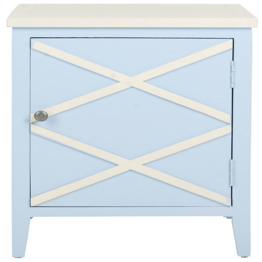 Safavieh AMH6597B Sherrilyn Light Blue Wood End Table with Storage