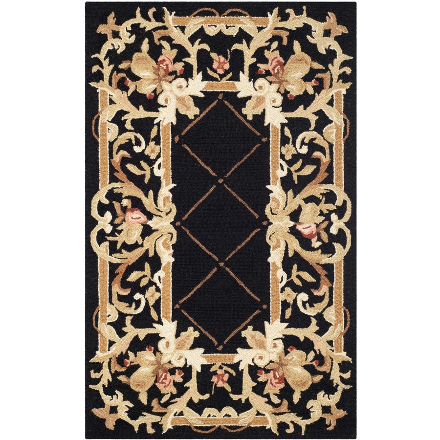 Safavieh Chelsea Anjou Black Rectangular Indoor Handcrafted Farmhouse/Cottage Throw Rug (Common: 3 x 4; Actual: 2.5-ft W x 4-ft L)