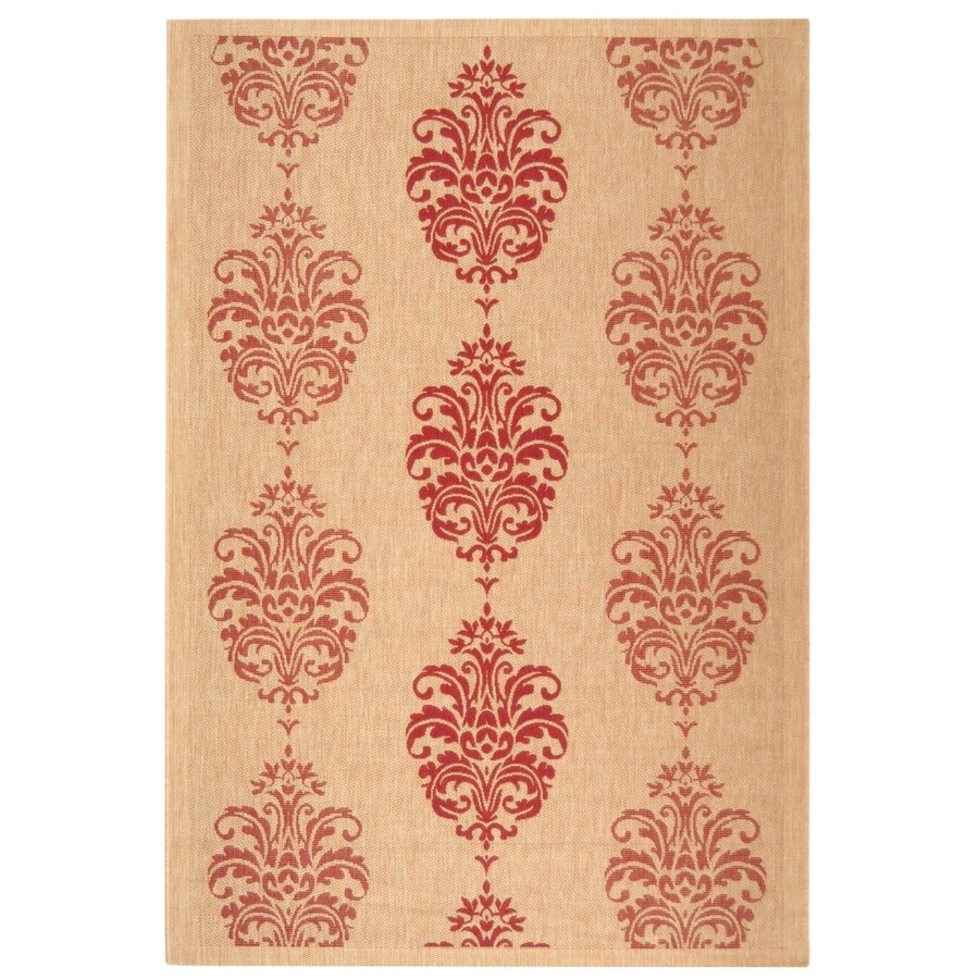 Safavieh Courtyard Bermuda Natural Red Rectangular Indoor