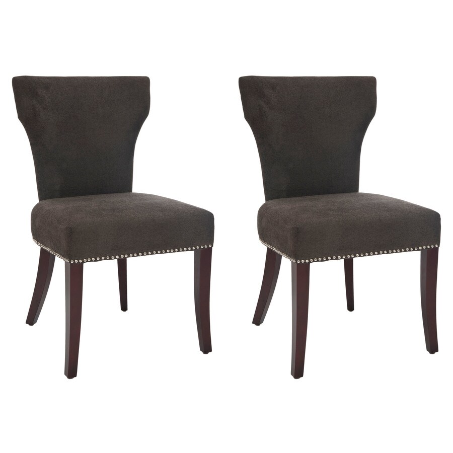 Safavieh Set Of 2 Ryan Contemporary Modern Cotton Upholstered Dining Side Chair Wood Frame In The Dining Chairs Department At Lowes Com