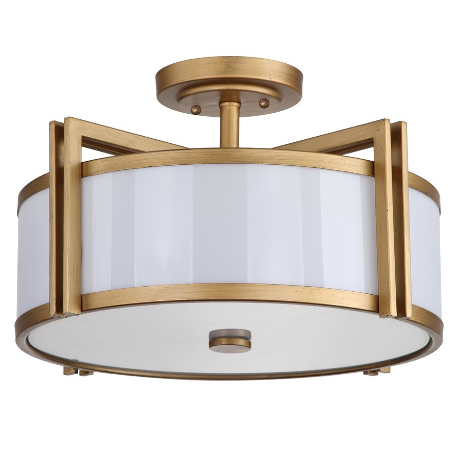 Orb 17 1 In Antique Gold Modern Contemporary Fluorescent Semi Flush Mount Light