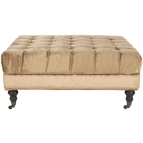 Safavieh Clark Modern Golden Olive Ottoman in the Indoor Ottomans ...