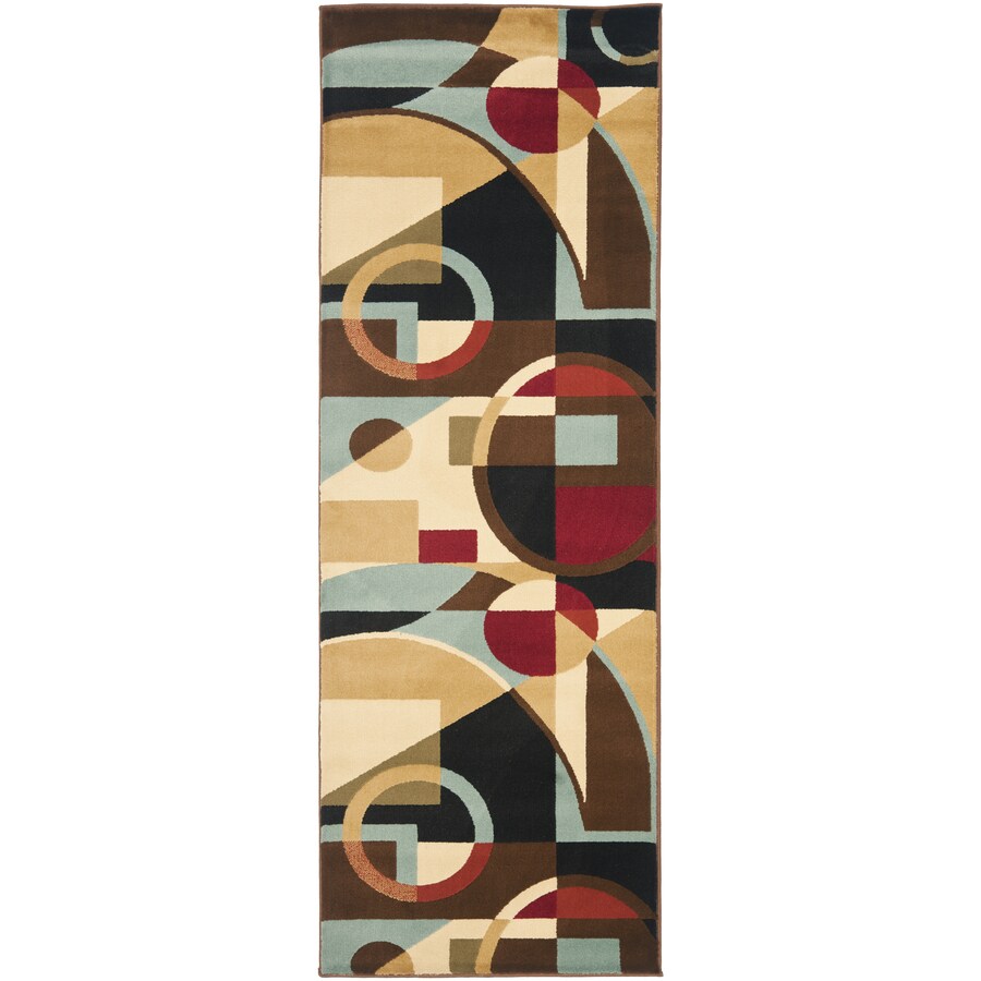 Safavieh PRL6845-9091-29 Porcello Black and Multicolor Rectangular Indoor Machine-Made Runner (Common: 2 x 9; Actual: 28-in W x 108-in L x 0.67-ft Dia)