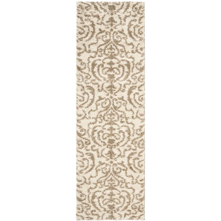 Safavieh Rania Shag Cream/Beige Rectangular Indoor Machine-Made Runner (Common: 2 x 7; Actual: 2.3-ft W x 7-ft L)